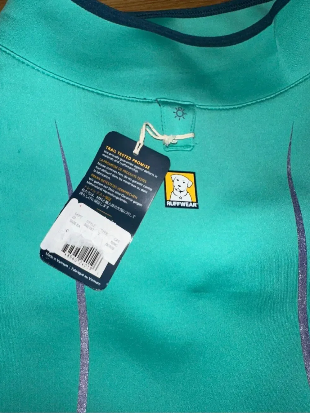 NWT! Ruffwear Undercoat Dog  Water Jacket Aurora Teal Sz Large Lg 32-36 IN